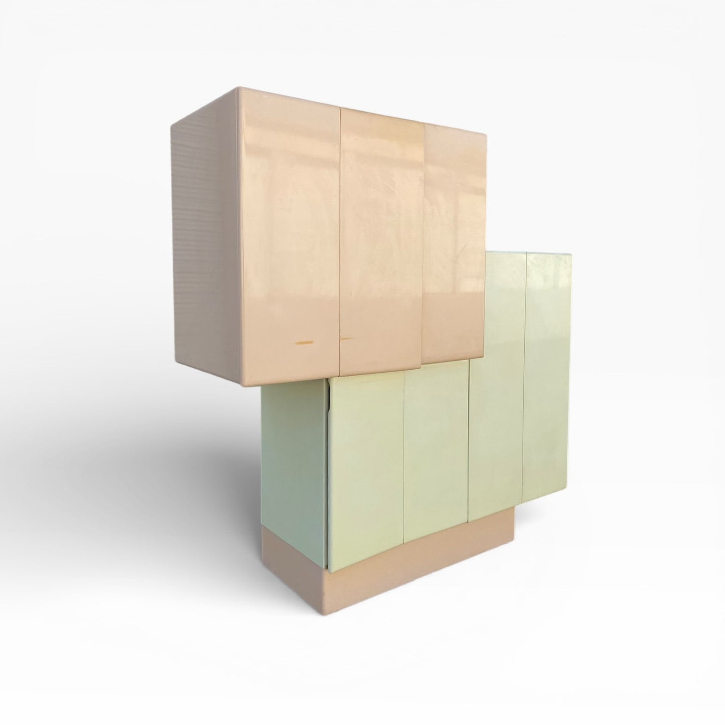 Large Postmodern Geometric Bar, Custom Lacquer Finish