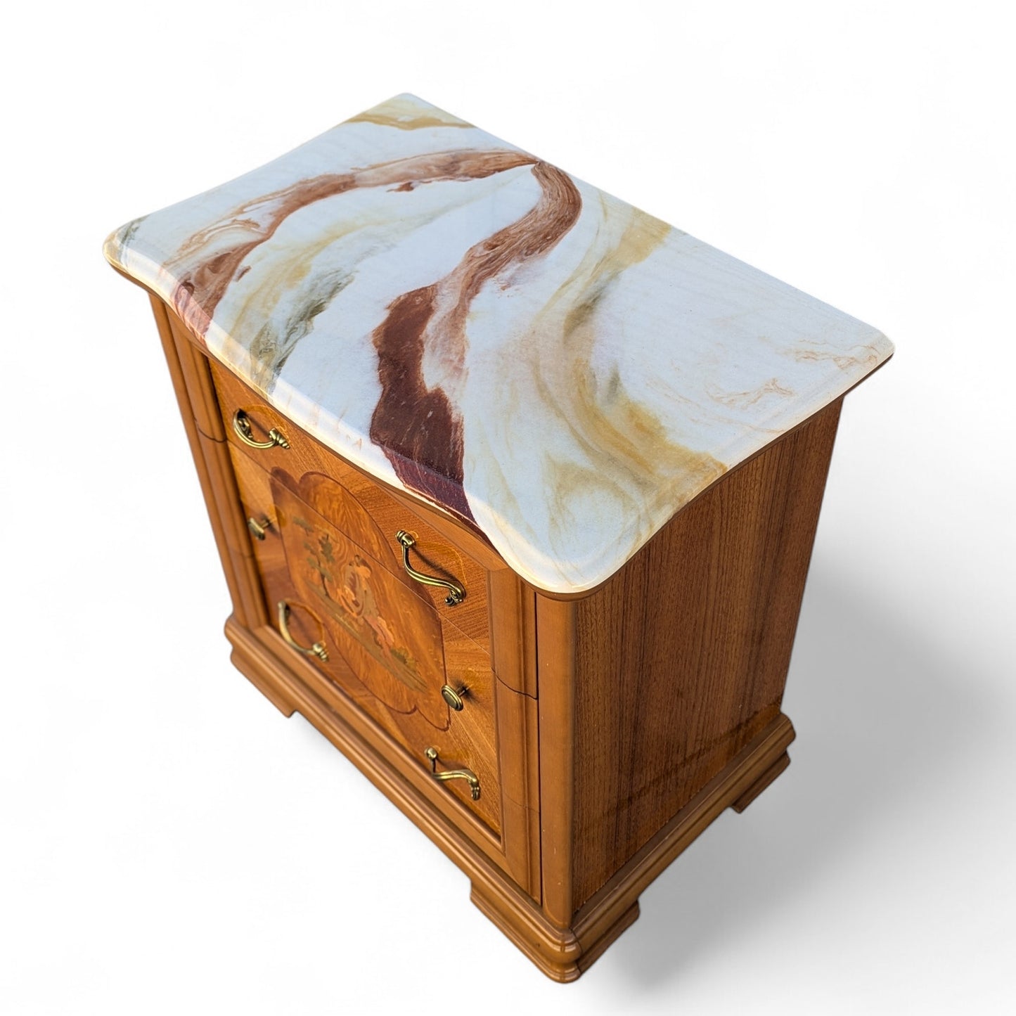 European-Inspired Three-Drawer Nightstand, Late 20th Century