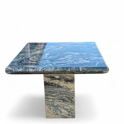 Green Marble Side Tables, Pair c. 1980s