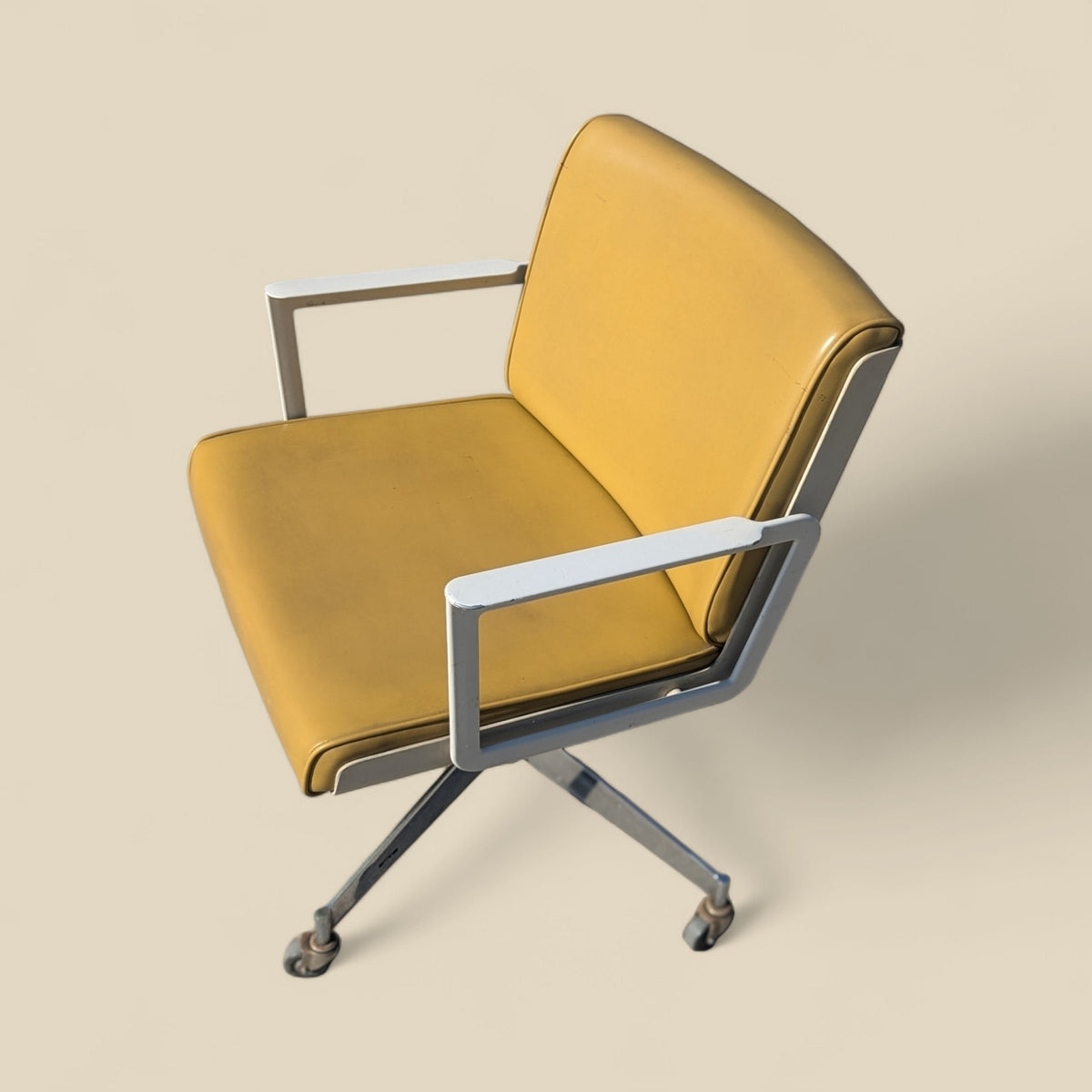 1970s InterRoyal Chrome and Faux-Leather Desk Chair