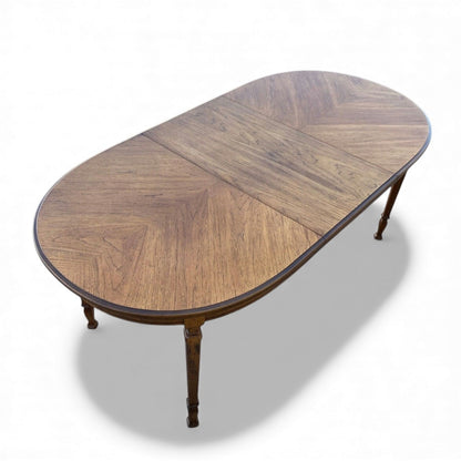 Vintage Oval Dining Table with Leaf, c. 1950s
