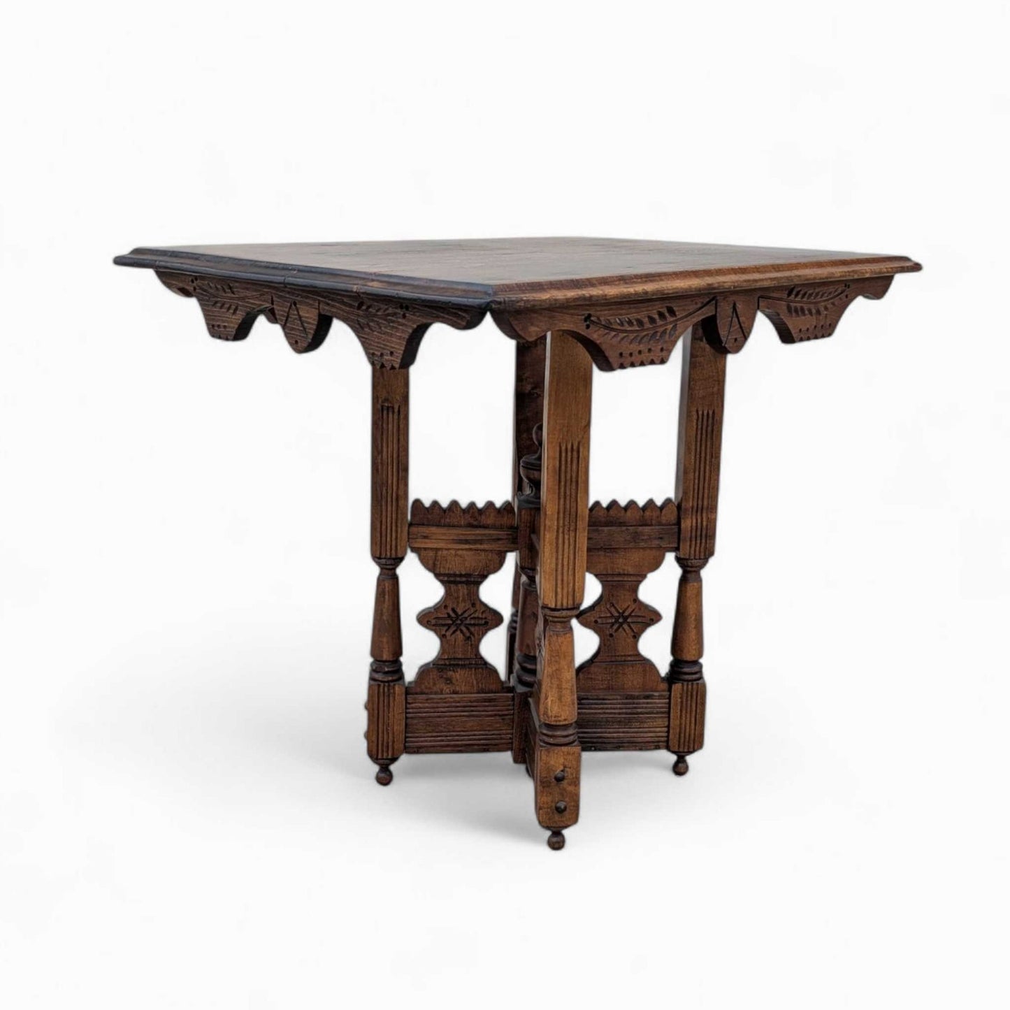 Victorian Carved Wood Side Table