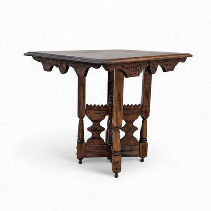 Victorian Carved Wood Side Table