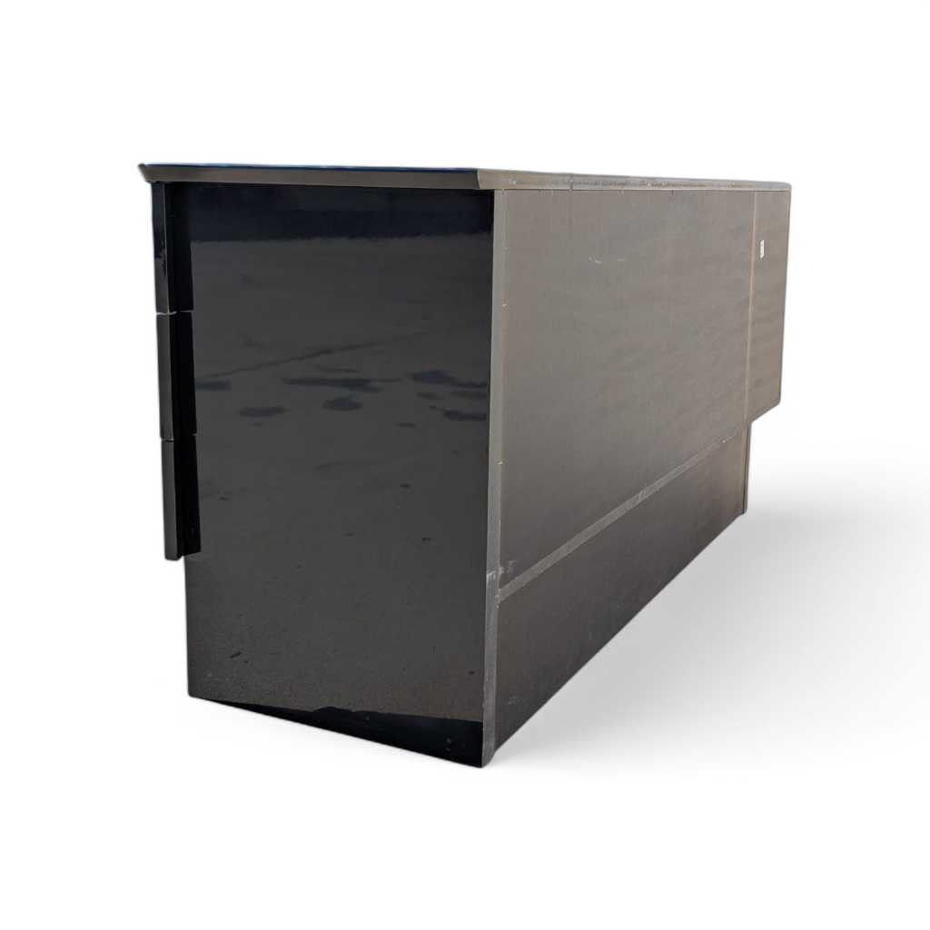 Italian Postmodern Sideboard by Carlo Malnati • Sculptural Curved Cabinet with Inlaid Wood Marquetry Fronts