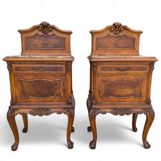 Pair of Antique French Louis XV Style Nightstands