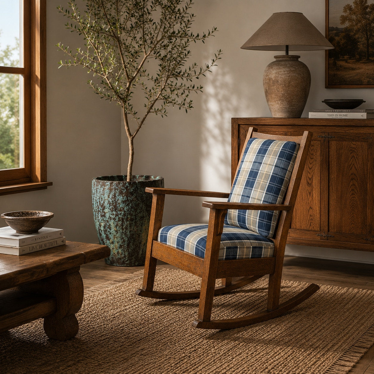 Arts & Crafts Mission Oak Rocking Chair by Oregon Chair Co., Portland, Oregon,