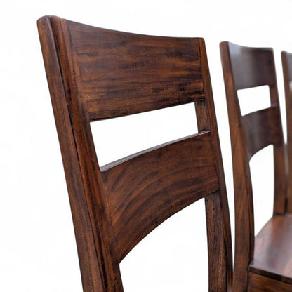 Set of 8 Crate & Barrel Basque Honey Wood Dining Chairs