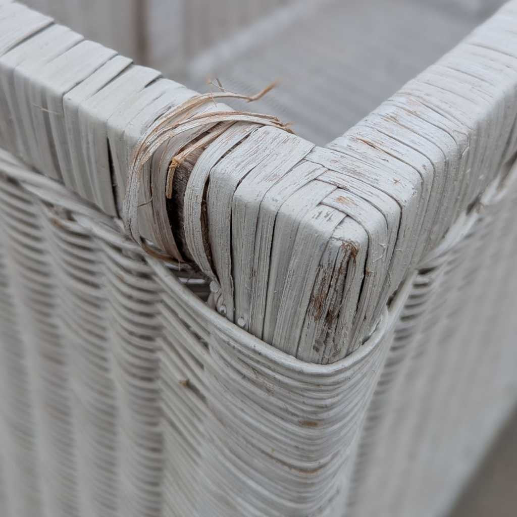 Vintage White Wicker Trunk