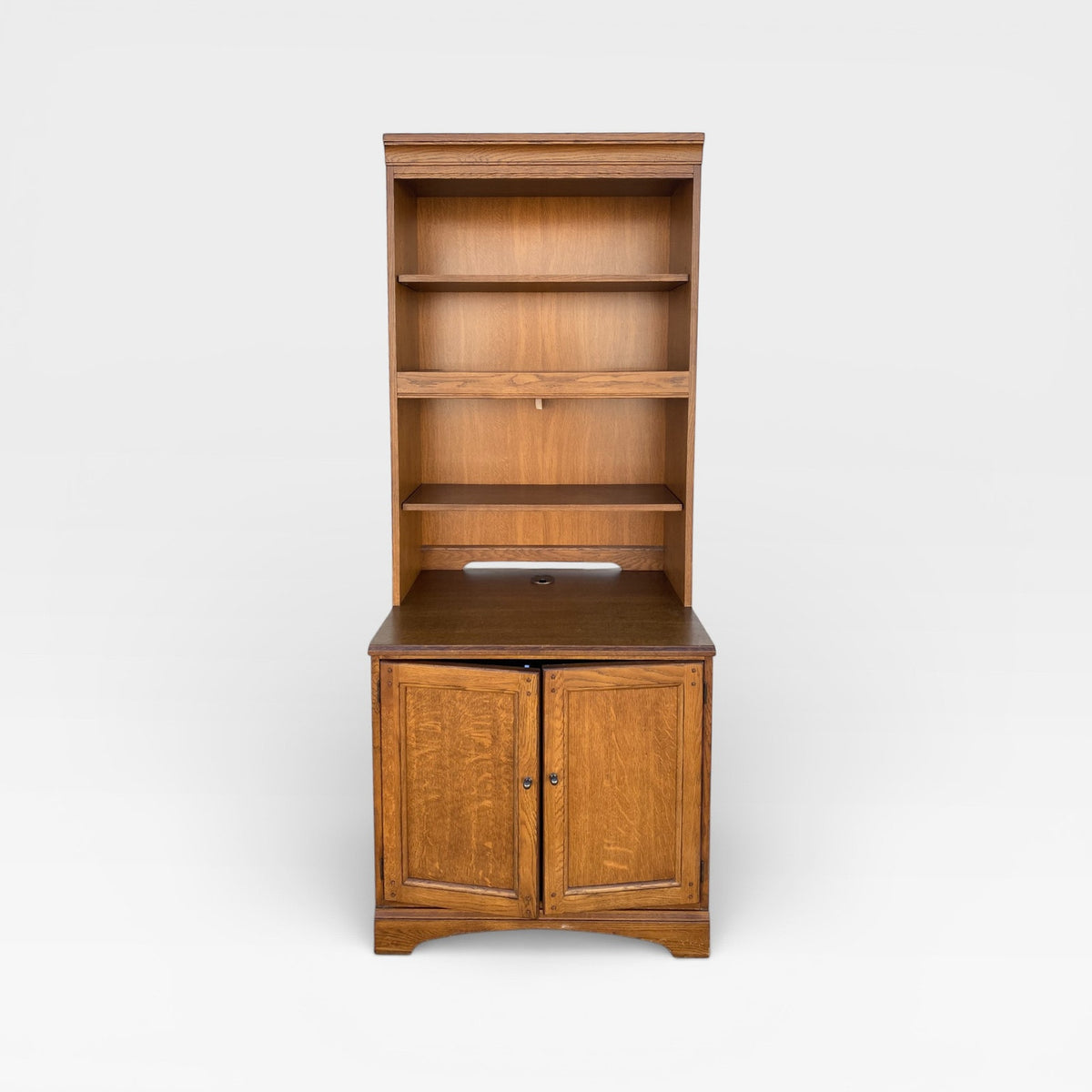 Vintage Hooker Furniture Oak Hutch Cabinet with Open Shelving, Late 20th Century