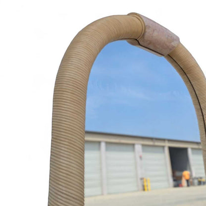 Vintage Arch Mirror, Karl Springer Style – Postmodern Tessellated Stone & Rope Detail, 48" Tall, 1980s Vintage Glam Statement