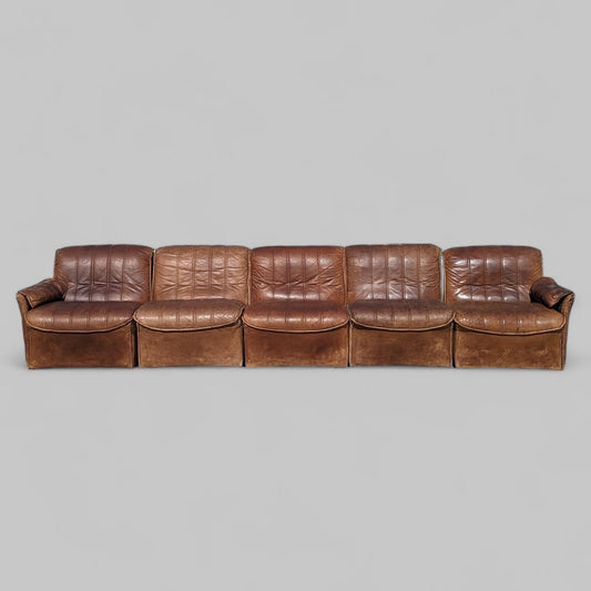 Vintage Leather Modular Sofa, Made in Germany, c. 60s