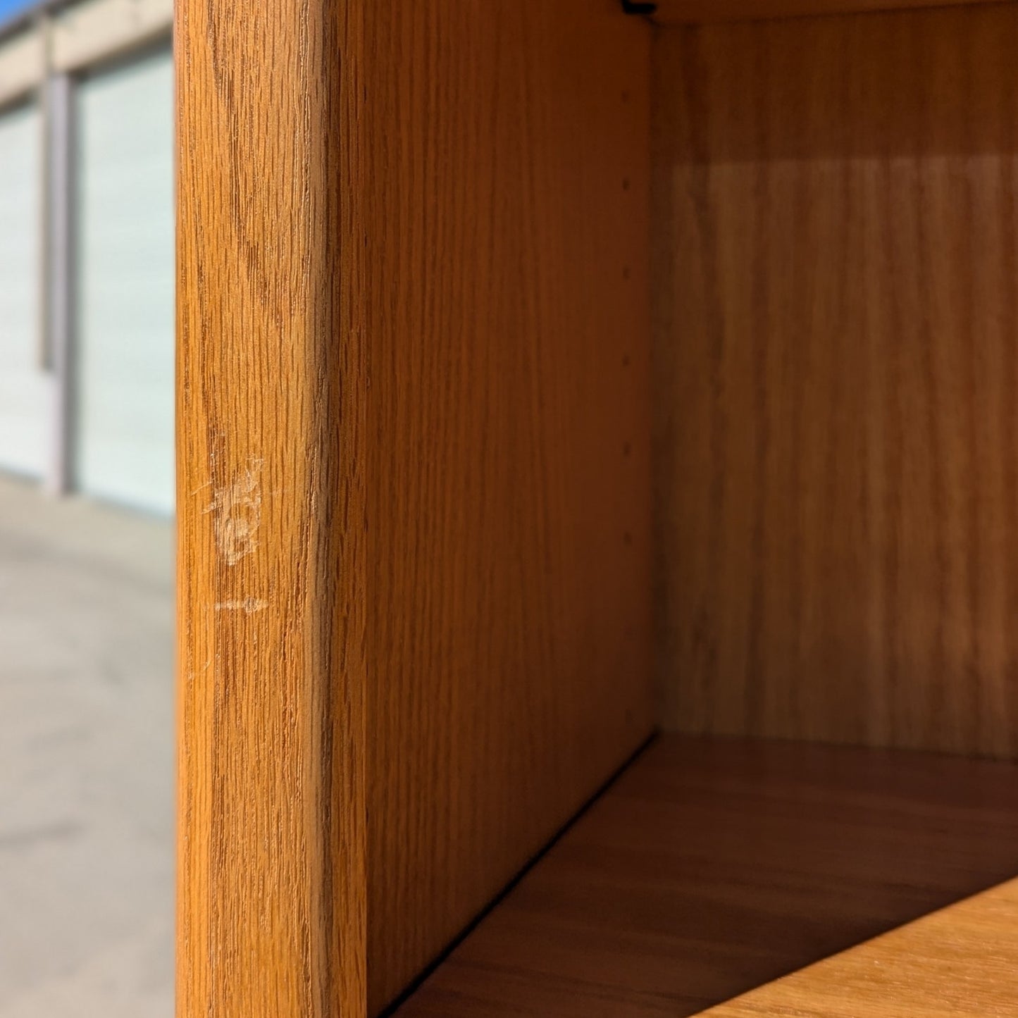 Vintage Oak Bookcase, Solid Wood, Mid Century, MCM, Slim, Six Shelves, Freestanding, Living Room