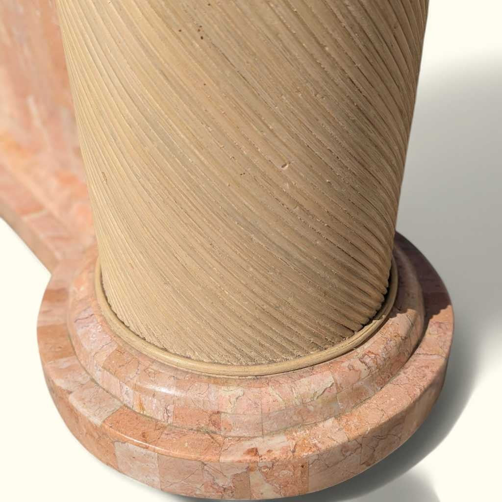 Postmodern Entryway Glass Console Table, c. 1980s