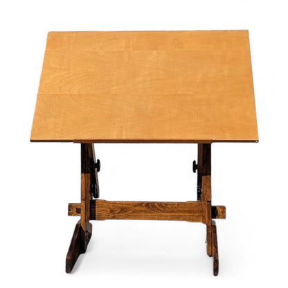 Vintage Versa Tables Adjustable Drafting Table in Solid Wood