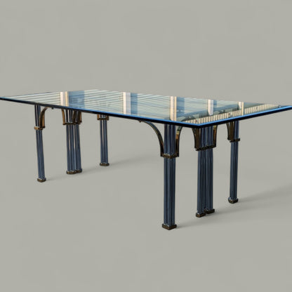 Glass Top Dining Table by Maison Jansen