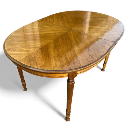 Vintage Oval Dining Table with Leaf, c. 1950s