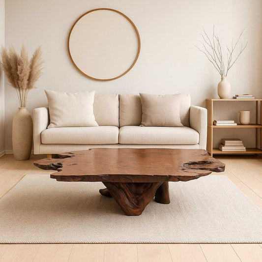 Live Edge Wood Coffee Table – Sculptural Natural Slab Table