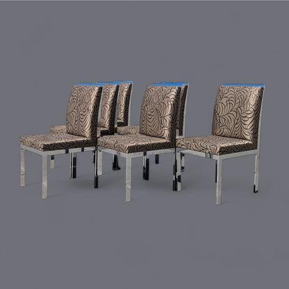 Six Dining Chairs, Vintage Mid Century, DIA, Chrome, Kitchen, Dining Room, Regency, MCM