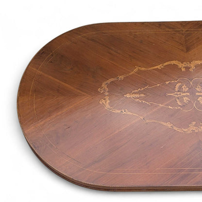 Antique Renaissance Revival Marquetry Dining Table