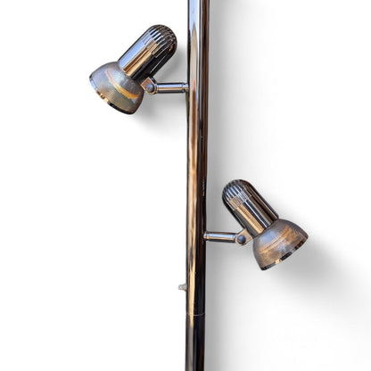Mid-Century Chrome Floor Lamp with Adjustable Microphone-Style Shades, 1970s