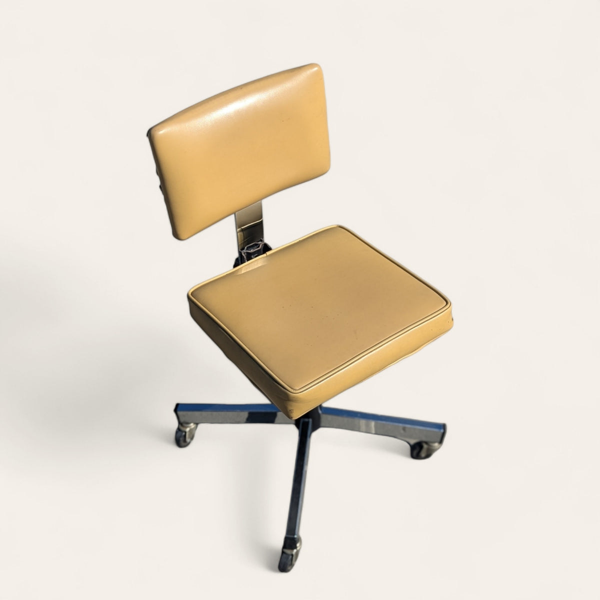 Mid-Century InterRoyal Steel, Chrome and Faux-Leather Office Chair