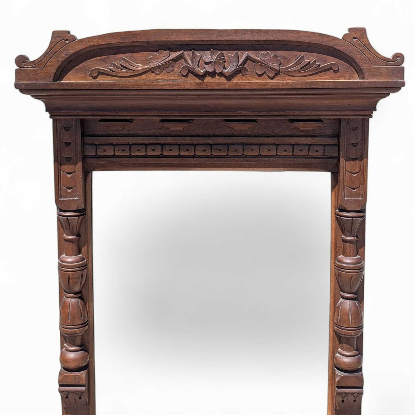 Antique Carved Wood Wall Mirror