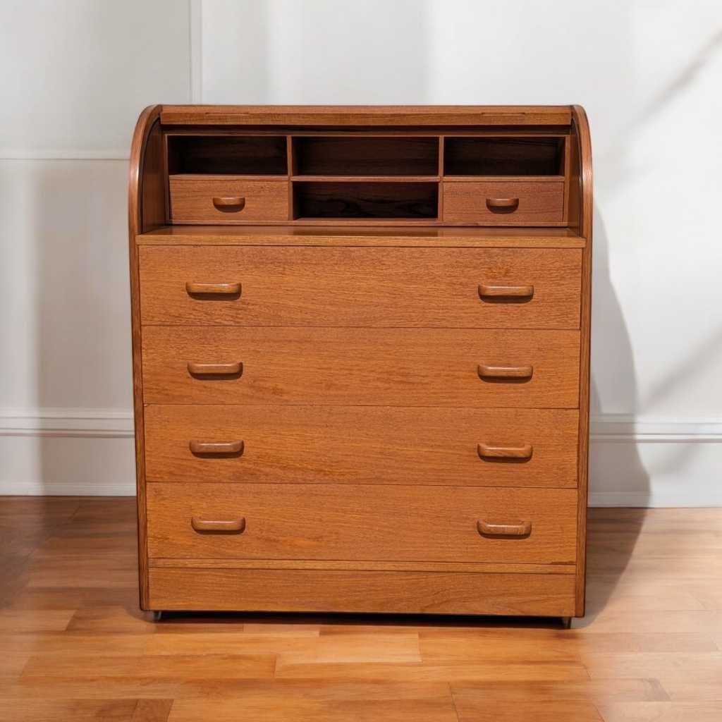 Mid-Century Danish Teak Roll-Top Desk by Egon Ostergaard, 1970s
