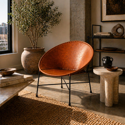 Pair - Handmade Leather Lounge Chair - Made to Order