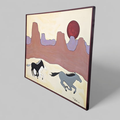 Southwestern Horse Painting | Signed 1994