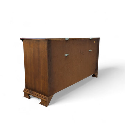 Vintage Traditional Nine-Drawer Wood Dresser With Bracket Feet