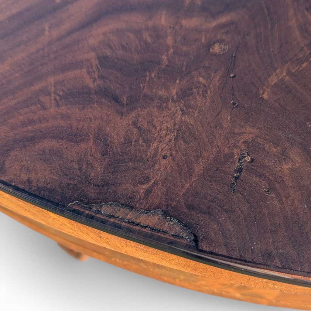 Early 19th Century Charles X Round Coffee Table in Mahogany & Walnut