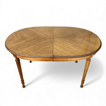 Vintage Oval Dining Table with Leaf, c. 1950s