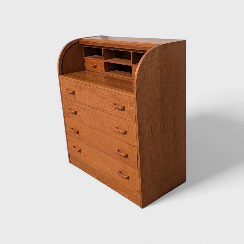 Mid-Century Danish Teak Roll-Top Desk by Egon Ostergaard, 1970s — view 13 of 16