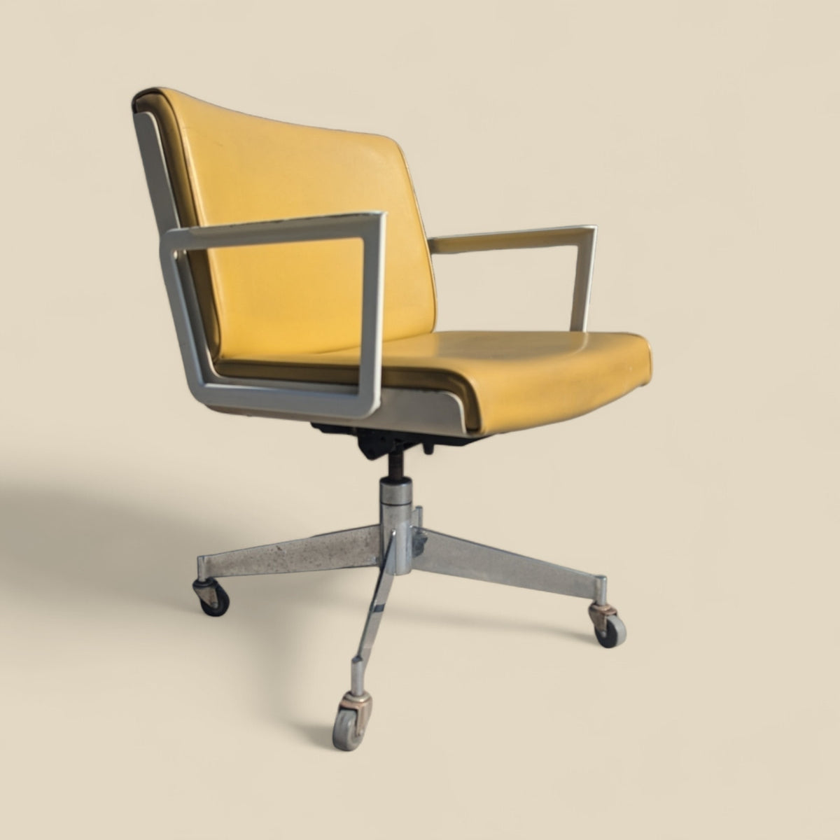 1970s InterRoyal Chrome and Faux-Leather Desk Chair — view 16 of 16