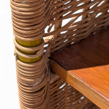 Vintage Rattan Arch Bookcase
