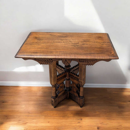 Victorian Carved Wood Side Table