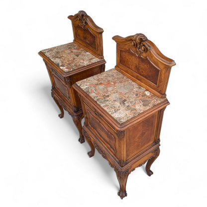 Pair of Antique French Louis XV Style Nightstands