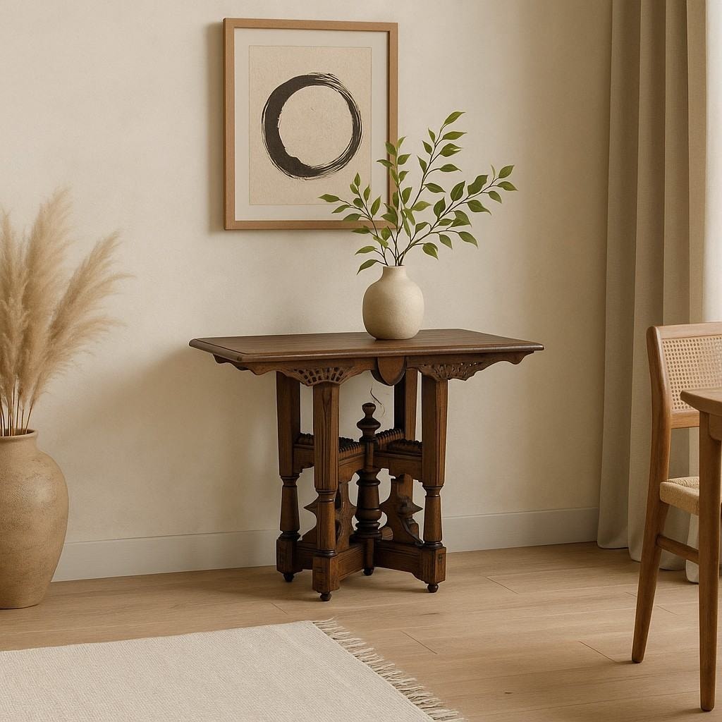 Victorian Carved Wood Side Table