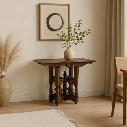 Victorian Carved Wood Side Table