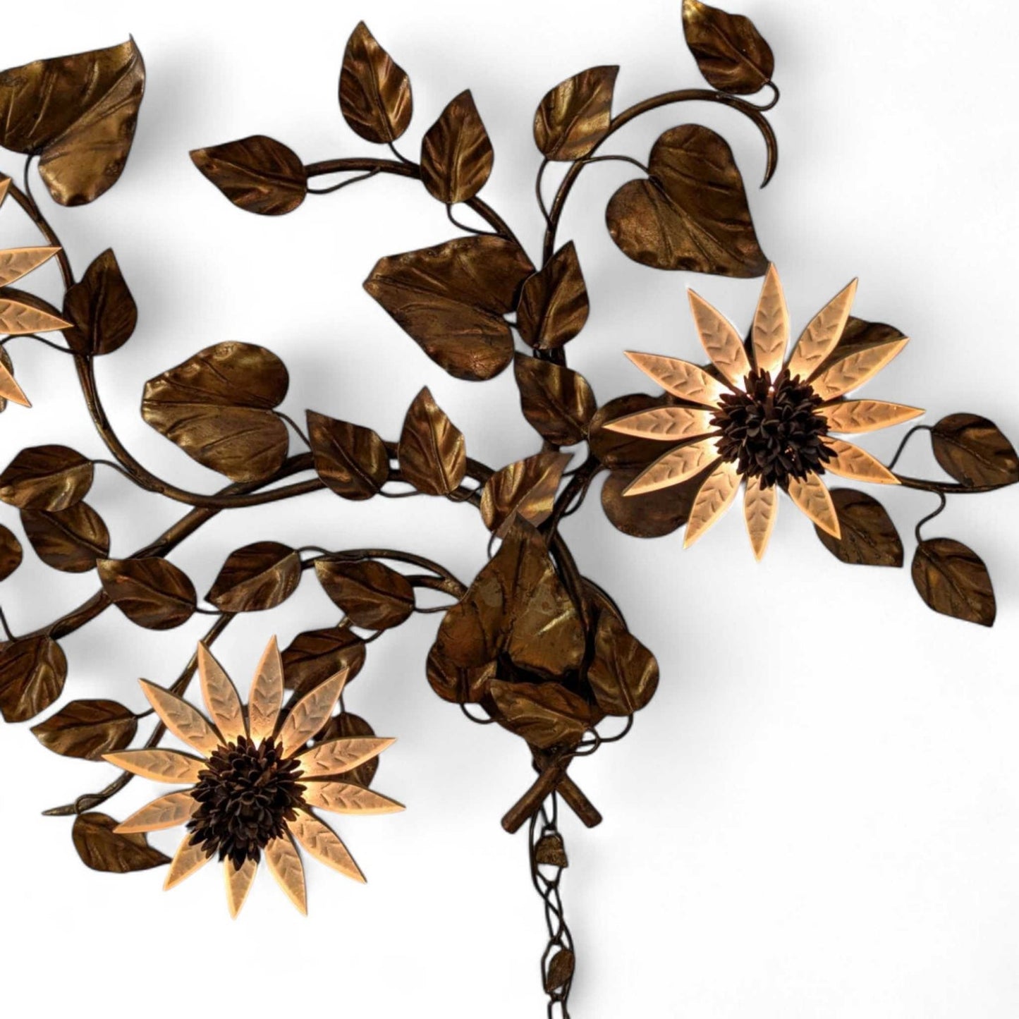 Vintage Italian Sunflower Wall Sconce