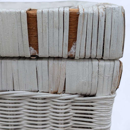 Vintage White Wicker Trunk