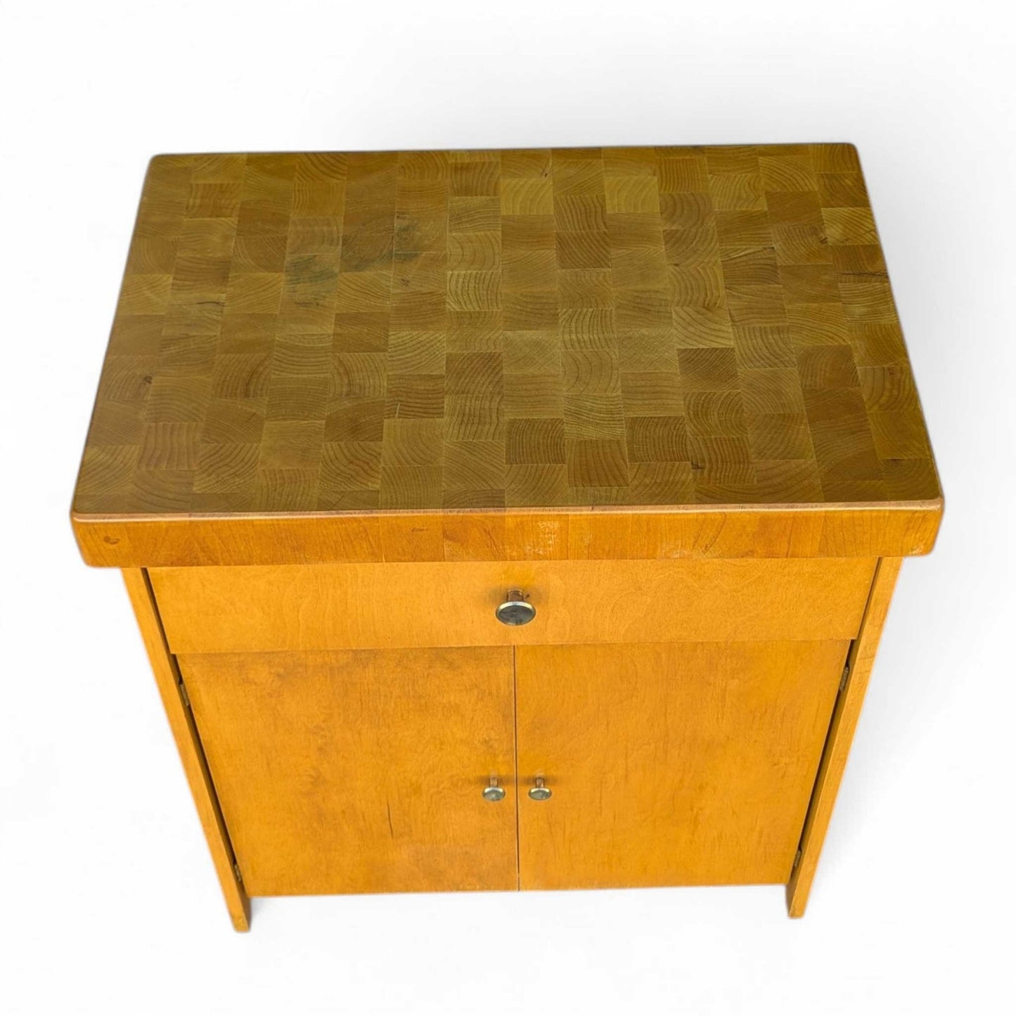 Vintage Butcher Block Top Kitchen Cabinet