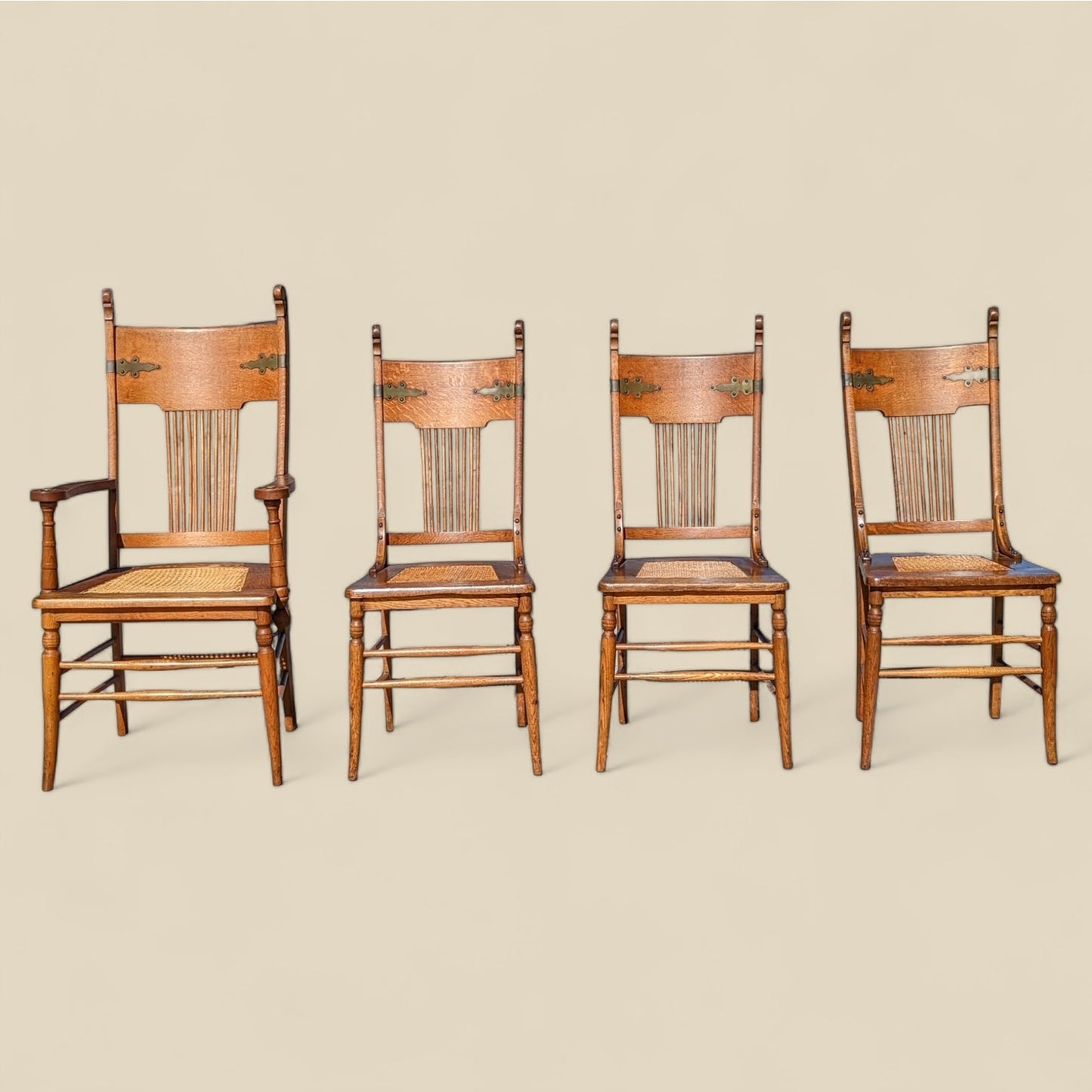 Antique Tiger Oak Dining Chairs