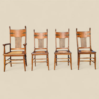 Antique Tiger Oak Dining Chairs