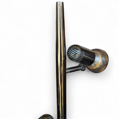 Mid-Century Chrome Floor Lamp with Adjustable Microphone-Style Shades, 1970s