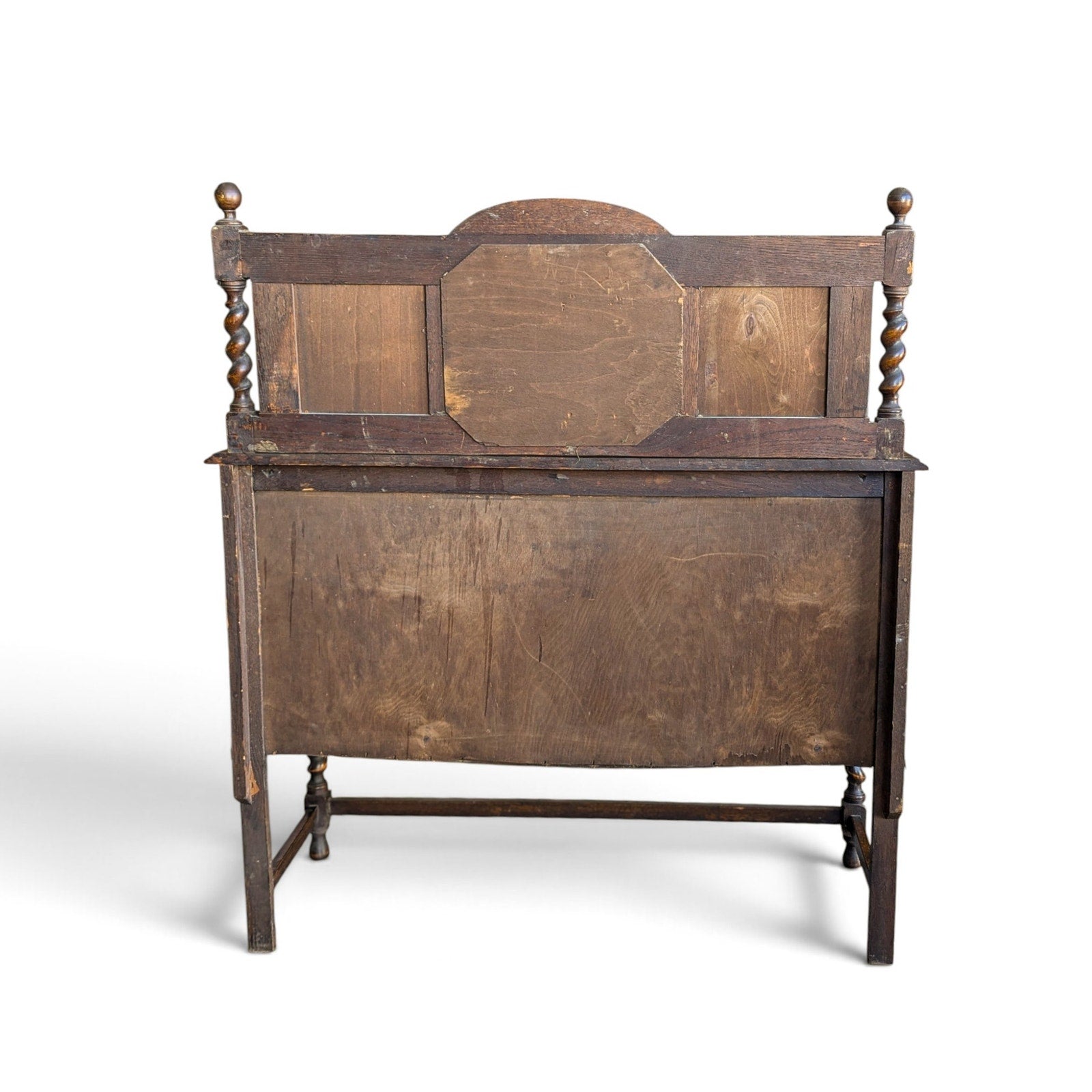 Antique Jacobean Revival Buffet with Mirrored Gallery and Barley-Twist Legs — view 4 of 16