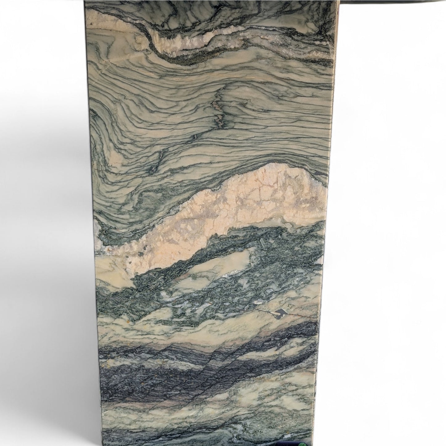 Green Marble Side Tables, Pair c. 1980s