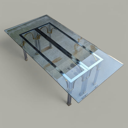 Glass Top Dining Table by Maison Jansen