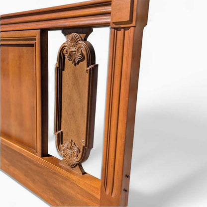 Vintage Carved Wood Full-Size Headboard
