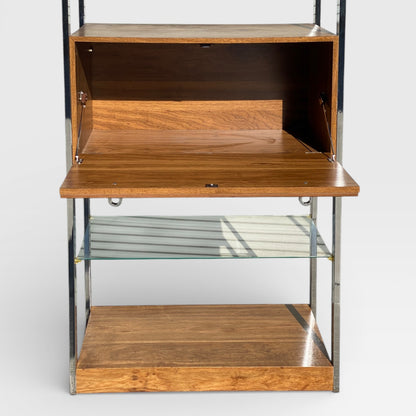 Chrome & Glass Étagère / Display Bookcase, c. 1970s–80s